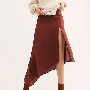 Free People Womens Lola Asymmetric Ruffled Slit Skirt BHFO 1638